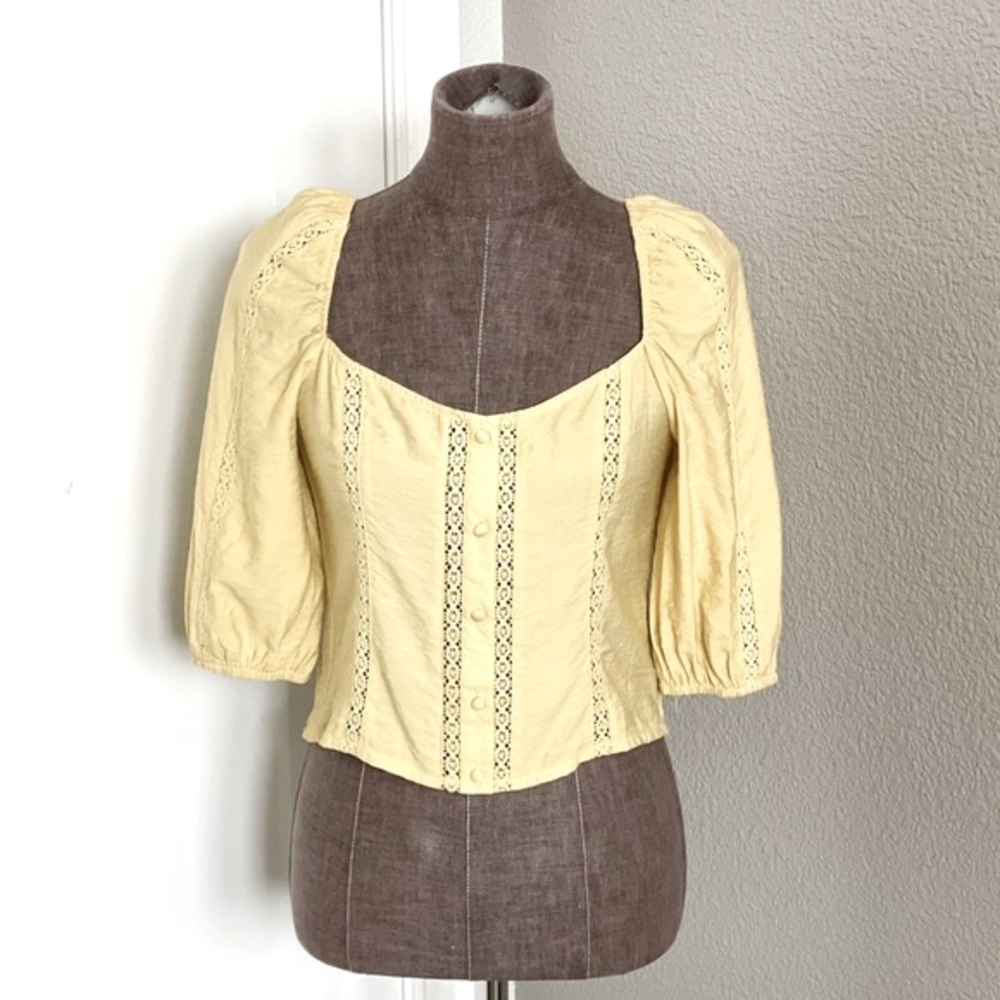 🖤 LUSH Yellow Corset Blouse M